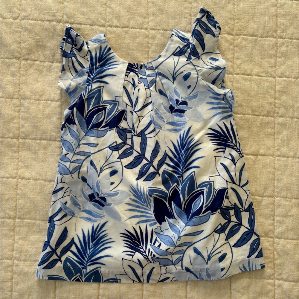 Janie and Jack Blue and White Floral Dress Sz 12-18m